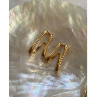 Gold Double Layer Abstract Earrings