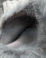 Suede Gloves fur trim grey