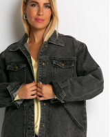 Jean jacket vintage style ανθρακί