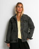 Jean jacket vintage style ανθρακί