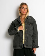 Jean jacket vintage style ανθρακί