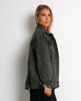 Jean jacket vintage style ανθρακί