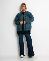 Jean jacket vintage style μπλε