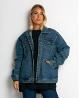 Jean jacket vintage style μπλε