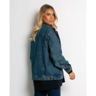 Jean jacket vintage style μπλε