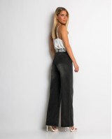 Jean με δαντέλα στη ζώνη μαύρο