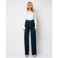 Jean wide leg μπλε σκούρο
