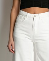 Παντελόνι jean wide leg λευκό Παντελόνι jean wide leg λευκό