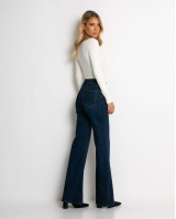 Jean καμπάνα wide leg push up μπλε