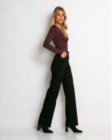 Jean καμπάνα wide leg push up μαύρο