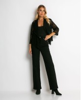 Jean καμπάνα wide leg push up μαύρο