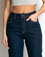 Jean straight leg ψηλόμεσο μπλε σκούρο Jean straight leg ψηλόμεσο μπλε σκούρο