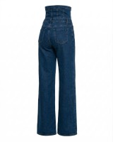 Τζιν ψηλόμεσο με σχέδιο κορσέ denim