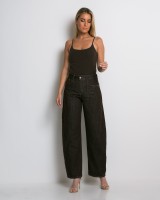 Wide-Leg jean με tobacco ραφές