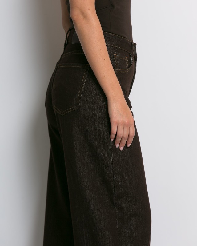 Wide-Leg jean με tobacco ραφές