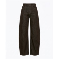 Wide-Leg jean με tobacco ραφές