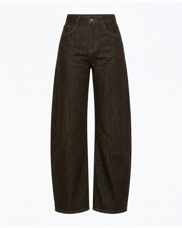 Wide-Leg jean με tobacco ραφές