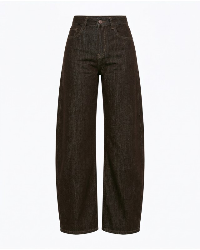 Wide-Leg jean με tobacco ραφές
