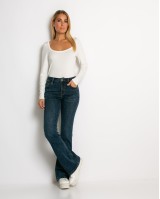 Jean ψηλόμεσο καμπάνα denim