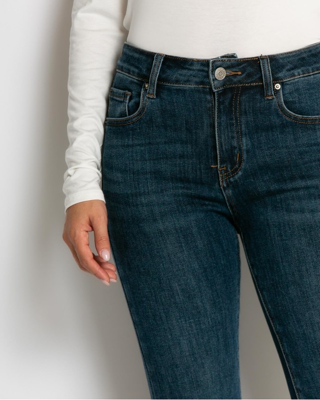 Jean ψηλόμεσο καμπάνα denim