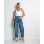 Jean loose fit ψηλόμεσο denim