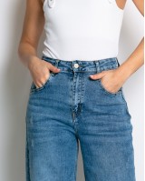 Jean loose fit ψηλόμεσο denim
