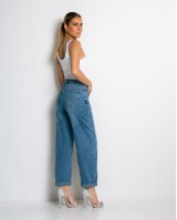 Jean loose fit ψηλόμεσο denim
