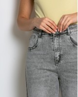 Jean loose fit ψηλόμεσο γκρι