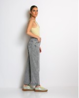 Jean loose fit ψηλόμεσο γκρι