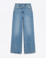 Jean ψηλόμεσο με κούμπωμα στο πλάι denim