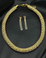 SET Gold Crystal Choker & Earrings