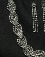 SET Silver Crystal Wave Necklace & Earrings