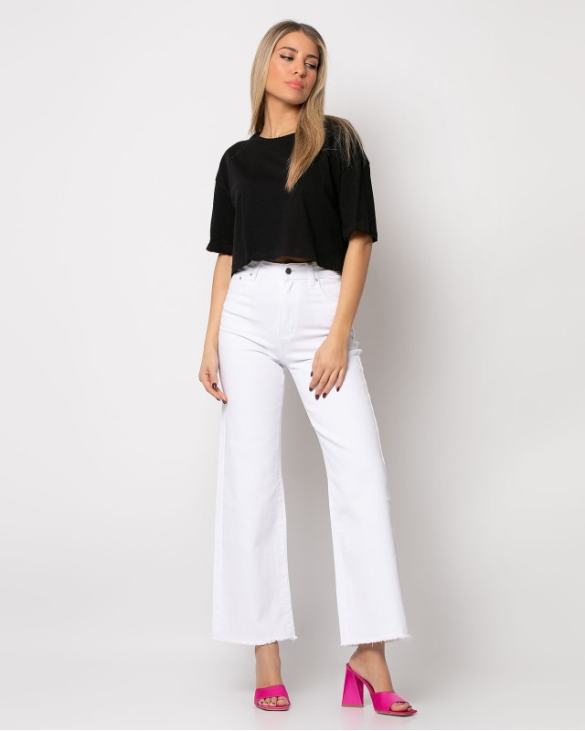 Jean wide leg λευκό Jean wide leg λευκό