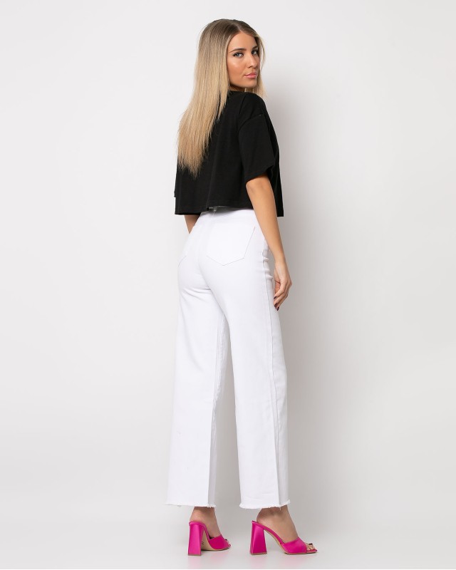 Jean wide leg λευκό Jean wide leg λευκό