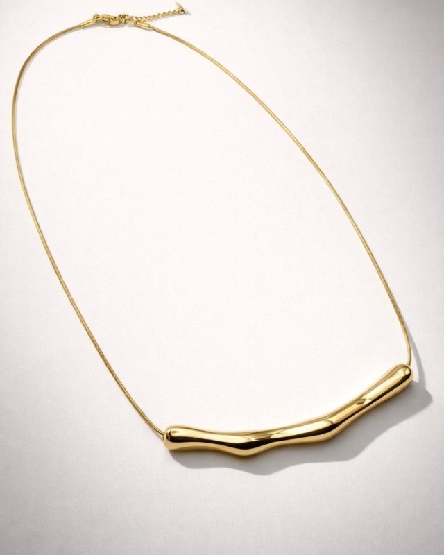 Gold Organic Bar Necklace