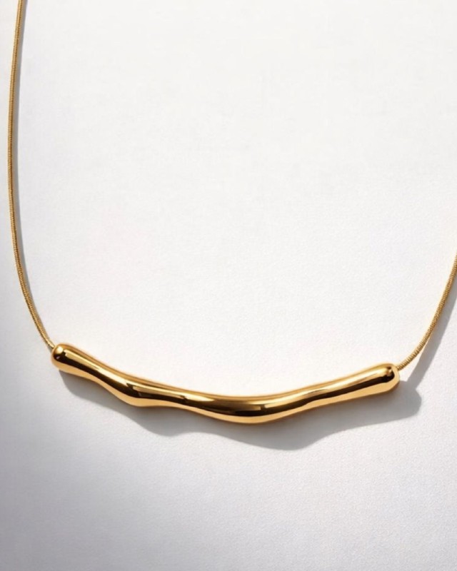 Gold Organic Bar Necklace