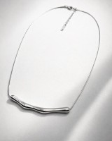 Silver  Organic Bar Necklace