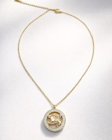 Gold Crystal Panther Necklace