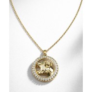 Gold Crystal Panther Necklace