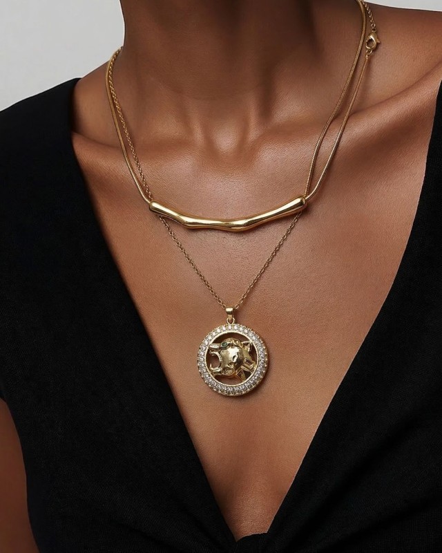 Gold Organic Bar Necklace