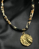 Leopard Silk Sun Necklace
