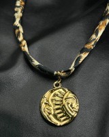 Leopard Silk Sun Necklace