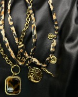 Leopard Silk Sun Necklace