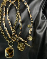 Leopard Silk Sun Necklace