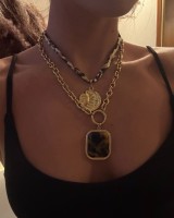 Leopard Silk Sun Necklace