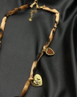 Leopard Heart & Flower Necklace