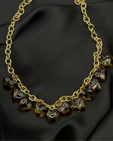 Vintage Amber Hearts Necklace