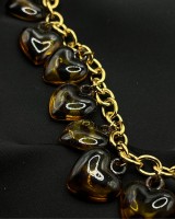 Vintage Amber Hearts Necklace