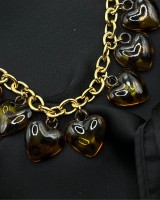 Vintage Amber Hearts Necklace