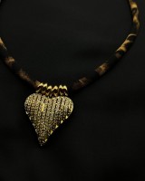 Leopard Crystal Heart Necklace